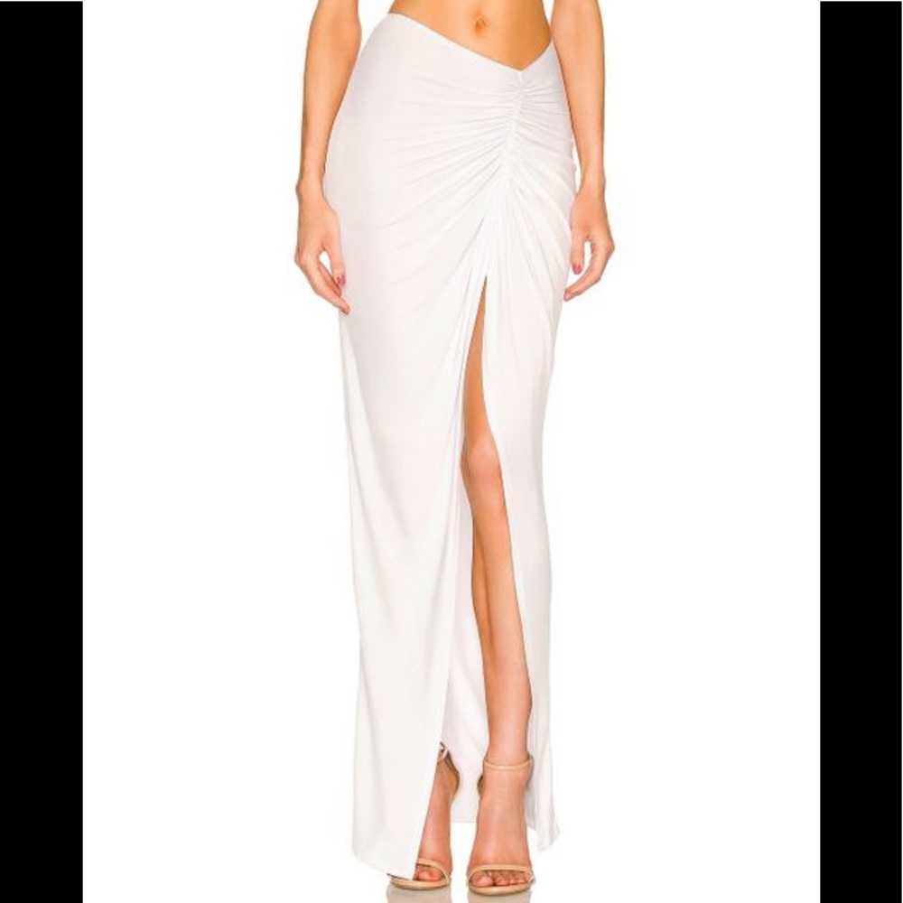 NWOT Michael Costello Women's White X Revolve Leah Maxi Skirt - Picture 2 of 6